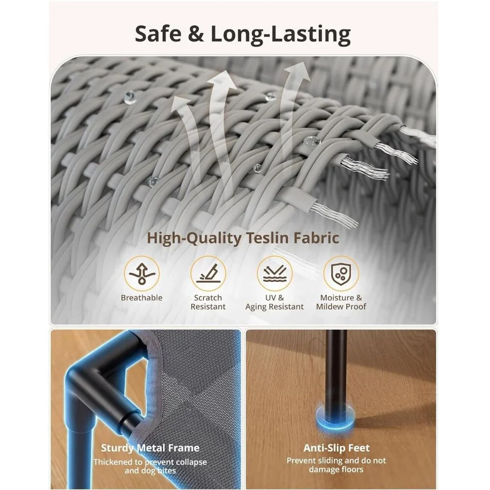 Cooling Elevated Dog Bed, 26.8x34 Raised Dog Bed with Removable Bolster Cushion - Picture 3 of 7